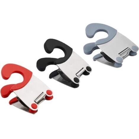 Lot de 3 pinces anti-brûlure en acier inoxydable pour casserole - En silicone et acier inoxydable - Poignée anti-brûlure - Pince fixe - Accessoire de cuisine (1/5)