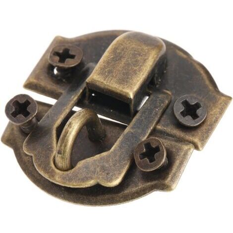 10pièces Fermetures vintage Loquet Serrure Fermoir Verrous vintage gaufrage Moraillon de 27 x 29mm pour des des boîtes à bijoux etc. (1/5)