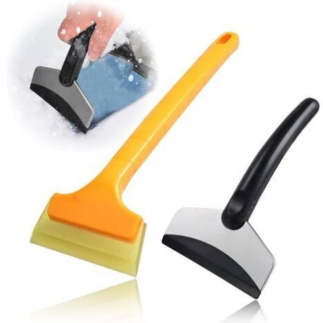 2PCS Grattoir à Glace pour Voiture, Gratte-Glace Voiture Pelle à Neige sans Trace Portable,Dégivrer Les Pare-Brise et Les Vitres Pelle à Neige, Multifonctionnel Raclette Givre Antigivre (1/5)