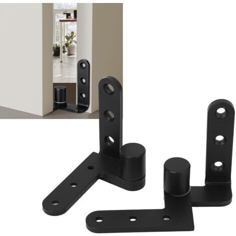 Kit de charnières de porte gauche/droite en acier inoxydable 130 LBS, rotation à 270°, pour armoires et portails, noir (1/5)