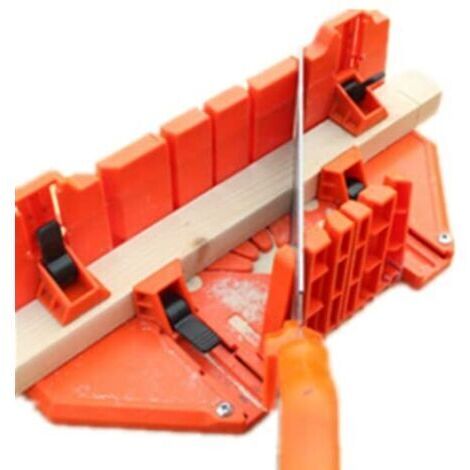 Boîte à onglets en plastique 35,5 x 11 x 15 cm – Angle de coupe 0° 22,5° 45° 90° – Base antidérapante pour coupes précises (1/5)