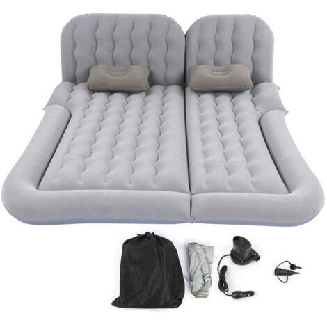 Matelas Gonflable Electrique,Matelas de voyage gonflable multifonction 2 en 1, coussin de repos doux en PVC floqué pour voiture SUVGray (1/5)