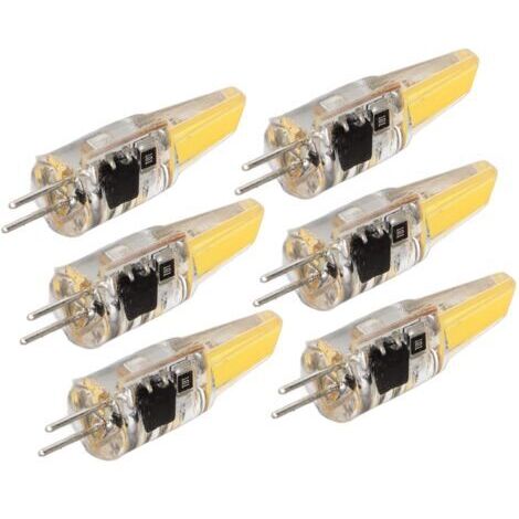 Lot de 6 Ampoules LED G4 COB 6W 500LM en Gel de Silice, Lampes Économie d'Énergie pour Plafonnier, Lampe Murale, Lampe de Table 220V (1/5)