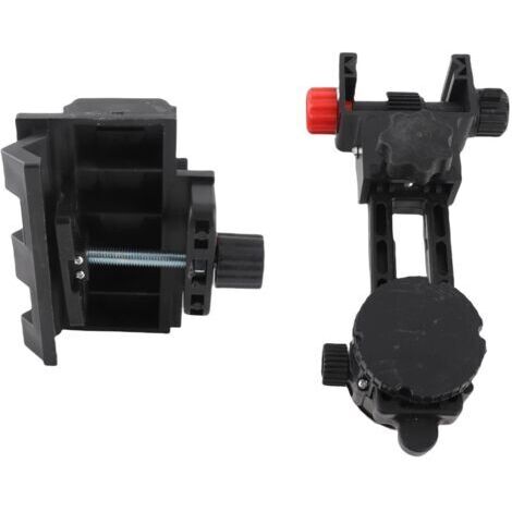 Support de réglage fin avec adaptateur de niveau, réglable à 360°, base pivotante en forme de L avec clip, fixation murale ou plafond (1/5)