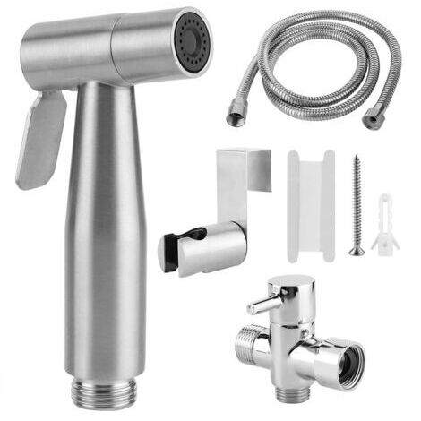 Pulvérisateur de Bidet pour Le pulvérisateur de Couches de Tissu de Toilette et de bébé, pulvérisateur Tenu dans la Main de Toilette de Bidet d'acier Inoxydable(G7/8in US) (1/5)