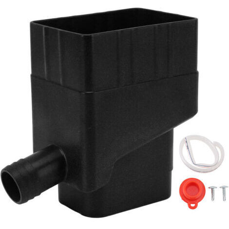 Système de Collecte des Eaux Pluviales, Connecteur Dériveur de Collecte d'eau de Pluie avec Tuyau d'eau de 4 Pieds, Kit de Dérivation de la Partie Descendante Résistant aux UV (Noir) (1/4)