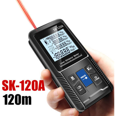 Télémètre laser intelligent numérique avec modes de mesure de surface et de volume continu, formule de Pythagore, fonction réglable, étanchéité IP54 (1/5)