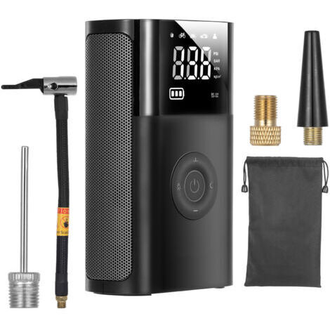 Compresseur à Air Portatif 4000mAh Gonfleur Pneus Voiture sans Fil 150PSI Mini Pompe avec Lumière LED Affichage Numérique et Port C USB Electrique Compresseur pour Voiture, Moto, Vélo, Balle (1/5)