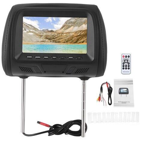Siège de voiture arrière MP5 lecteur multimédia moniteur MP5 appui-tête écran LCD 7 pouces prise en charge amplificateur USB (1/5)