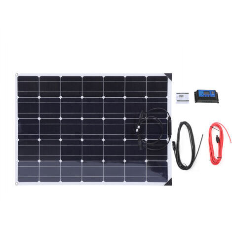 Panneau solaire Flexible 150W, contrôleur solaire 20A, câble d'extension de 10M pour camping-car et bateau (1/5)