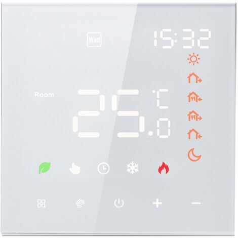 Thermostat intelligent, 3A Thermostat programmable numérique à écran tactile LCD pour chauffage au sol, Thermostat intelligent numérique mural pour chauffage à eau (1/5)
