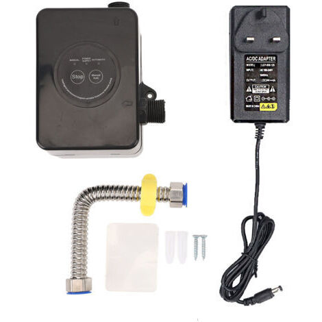 Surpresseur d'eau 100 W, 32 l/min, hauteur de refoulement 25 m, entièrement automatique et silencieux, 24 V, pour cuisine et salle de bain (prise GB) (1/5)