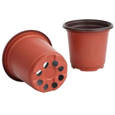 Rubberskin Lot de 100 Pots de Fleurs en Plastique pour Semis de Pépinière de Jardin en Plein Air, Durables et Respirants - Drainage équilibré (comme montré)