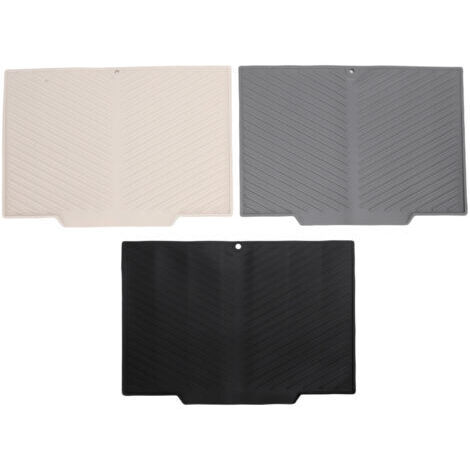 Lot de 3 tapis égouttoirs en silicone inclinés, antidérapants, résistants à la chaleur et à séchage rapide, pour plan de travail et évier (1/5)