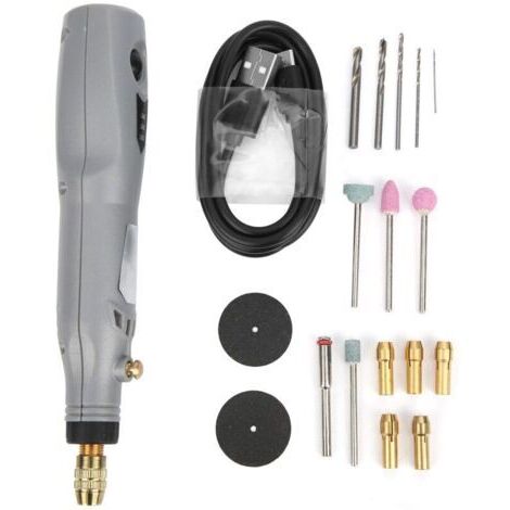 Outil Rotatif Mini, Outil Rotatif Sans Fil, 12W 15000r/min Broyeur éLectrique, Mini Broyeur de Perceuse éLectrique Portable Stylo de Meulage en Electrique (1/4)