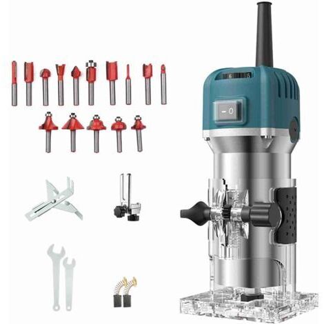 Ensemble de tondeuse électrique pour le travail du bois, coque épaisse, compacte, 6 vitesses réglables, 800W, 30000r/min, outil de routeur à bois (1/5)