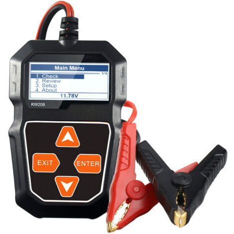 Testeur de batterie, Kw208 12v Testeur de batterie de voiture Testeur professionnel Automotive Alternateur Analyseur - Test de tension de forme d'onde for voiture/bateau/moto (1/5)