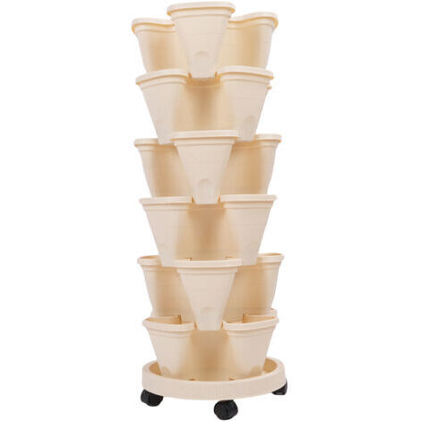 Pot de fleurs empilable, multicouche, imperméable, peu encombrant, stable, pour jardin vertical, idéal pour la maison et le balcon (1/4)