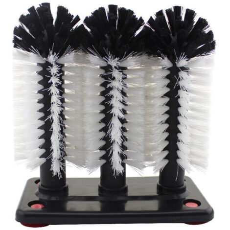 Brosses de rinçage professionnelle montées sur 3 piliers - Avec large plaque à ventouse en aluminium - Brosse à vaisselle pour verres 2618.5 cm (1/3)