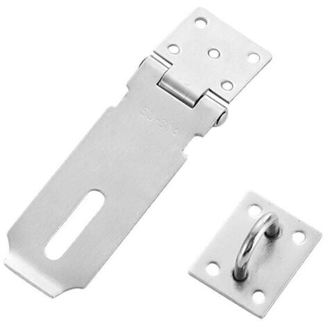 Serrures de porte à moraillon, 5 pouces en acier inoxydable, serrure de sécurité à moraillon, serrure de porte à moraillon extra épaisse avec vis, finition brossée, 2 paquets (5 pouces)1 (1/5)