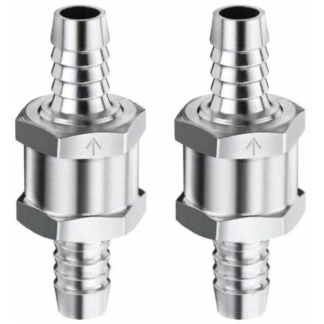 Clapet Anti-Retour, D'aluminium Carburant Non Retour Clapet Anti-Retour, Valve De Contrôle De Carburant, pour Essence Diesel Carburat Systèmes de Carburant à Basse Pression 6MM Fontainebleau 2Pcs A (1/5)
