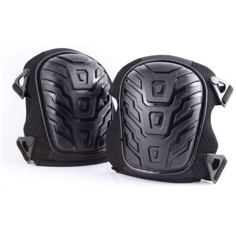 Genouillères professionnelles, coussinet en mousse robuste, coussinet en gel confortable, clips de fixation pour un réglage facile, noir, 1 paire (1/5)