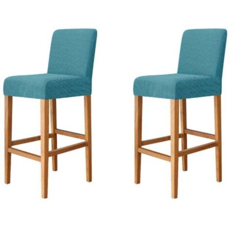 Extensible Housse de Chaise de Salle à Manger de Bar 2pièces, Housse de Salle à Manger Universel(bleu) (1/5)