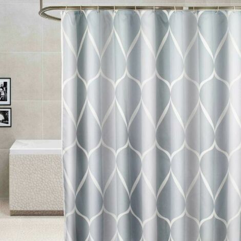 Rideau de douche de qualité supérie en tissu anti-moisissure imperméable avec 12 anneaux de rideau de douche pour salle de bain gris 240x200cm (1/4)