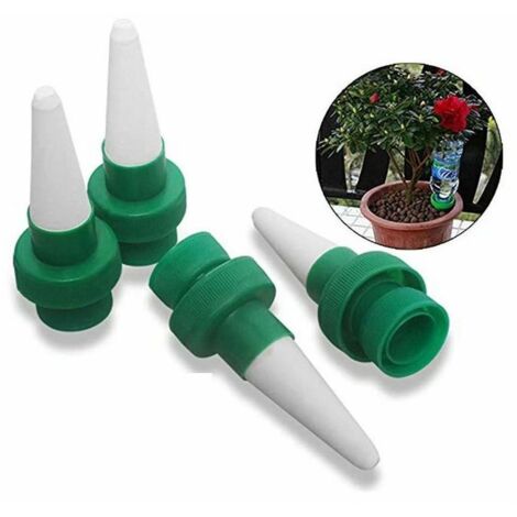 Kit d'arrosage goutte à goutte,Automatique Plante d'irrigation d'eau Distribut cône en céramique tête Plante vers Goutte à Goutte d'irrigation pour Jardin, Plante d'intéri, Fls 4 pièces,Fo (1/5)