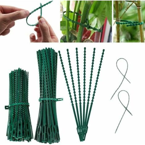200 Pièces Lien pour végétaux Attaches Torsadées Réglables pour Plantes de Jardin, Vert Multi-Fonction Robuste Attache Torsadée pour Plantes ( 13CM et 17CM)