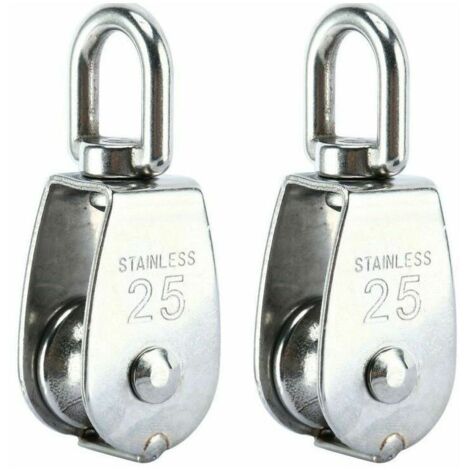 Poulie de Levage , Poulie Simple en Acier Inoxydable 304 Poulie Simple M25 Charge 150kg, Lot de 2 (1/5)