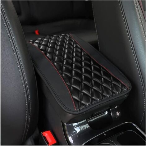Coussin d'accoudoir de Voiture en Cuir, Coussin Imperméable Pour Accoudoir de Siège, Accessoires Automobiles Confortables Pour la Plupart des Voitures, des Fourgonnettes et des SUV (Noir
