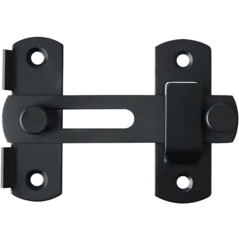 Verrou Porte Coulissante Serrure Volet Loquet Porte Verrou Portail à Bascule Boulon avec Vis pour Porte, Fenêtre, Placard et Jardin, Finition Noir Mat en Acier Inoxydable (1/5)