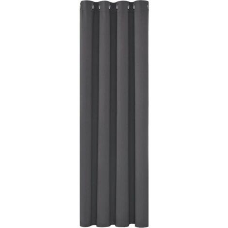 Rideaux Occultants Isolant Thermique Anti Froid, 150200 CM Design Moderne à Oeillets, Gris Foncé, 1Pièces (1/3)
