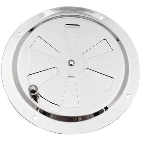 Grille de ventilation ronde en acier inoxydable, 125 mm, grilles d'aération réglables, entrée et sortie d'air pour sèche-linge, argent (1/5)
