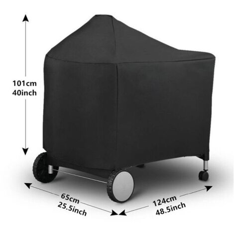 Housse de barbecue étanche,124 x 65 x 101 cm,noir (1/5)
