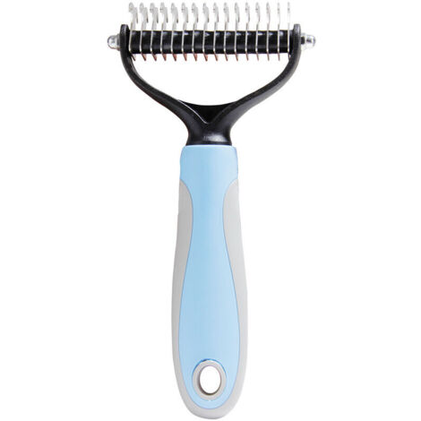 Brosse à poils longs pour chien et chat pour le toilettage et l'entretien de tous vos animaux. Avec lames double déroulement, bleu, 179cm (1/5)