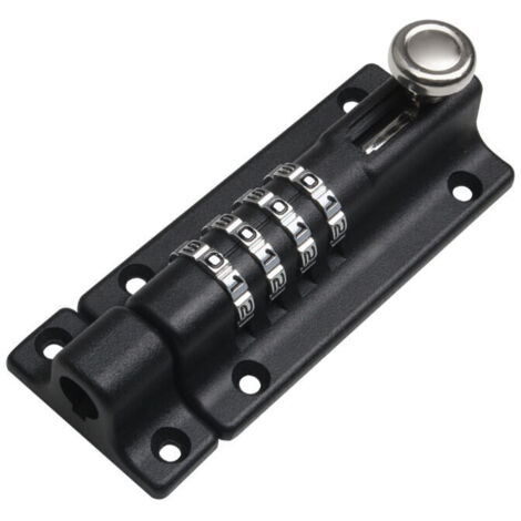 Verrou de Porte à Code, 4 roues recodables Verrouillage Portail Résistant à l'eau Combinaison sans Clé Serrure avec vis unidirectionnelles haute sécurité pour hangars/granges (1/5)