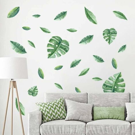 Stickers Muraux Plante Tropical Autocollant Décoratifs Feuilles Verts Décoration Murale Salon Bureau Chambre (1/5)