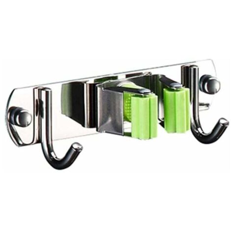 Porte Balai Mural Mur Mop Monté Et Broom Holder,Broom Organis Balai Support en Acier Inoxydable à Balai Pour Cuisine Salle de Bains Jardin et Bureau (1/5)