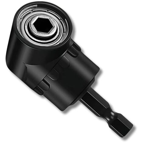 Porte-adaptat de tournevis 105°, perceuse à angle droit, tournevis d'angle, porte-embout d'angle multifonctionnel avec porte-embout magnétique 1/4", adaptat d'embout pour percer da (1/5)