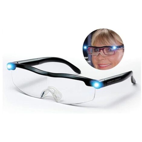 Lunettes de Lecture,Lunette Loupe Lumières LED,Loupe de Lecture grossissement 160%,Loupe Eclairante,Tous Les Travaux de Précision,Réparations,Couture, Montres et Artisanat (1/5)