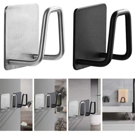 2pcs Organisat évier Support d'éponges de cuisine éponges d'évier auto-adhésives égouttoir de séchage 304 support de rangement en acier inoxydable accessoires d'évier de cuisine (1/5)