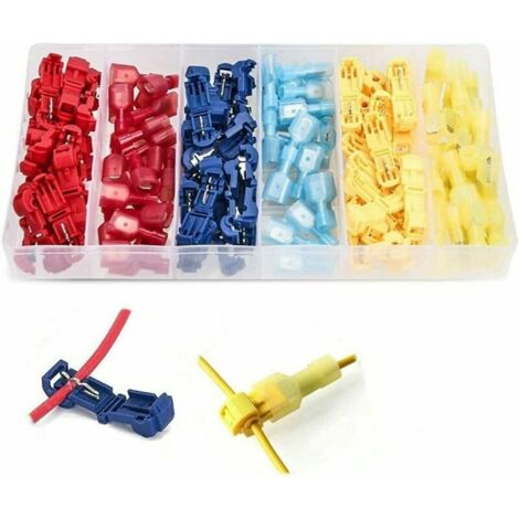 Lot de 120 connects de câble T-Tap auto-isolants électriques à dégagement rapide avec mallette de rangement (1/5)