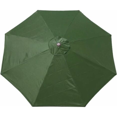 Housse de rechange pour parasol - 8 baleines - 3 m - Imperméable - Anti-ultraviolet - Tissu de rechange - toit pour parasol - parasol(vert foncé) (1/5)
