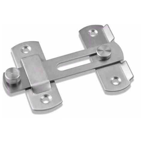 Verrou de Porte Coulissante Serrure de Porte Loquet à Bascule Boulon de Verrouillage de Boucle avec Vis pour Porte, Fenêtre, Placard et Jardin, Finition Brossée en Alliage de Zinc（L） (1/5)