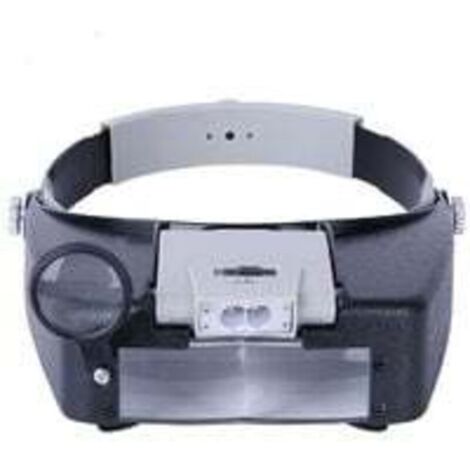 Bandeau Loupe Horloger Mains Libres Loupe avec Lumière Casque Loupe Grossissante avec LED Lumière, pour Horloger, Bijoutier, Lecture (1/5)