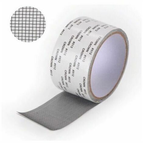 Ruban Adhesif Reparation Moustiquaire - Patch Repare Moustiquaire Réparation de Fenêtre Kit de Moustiquaire Adhesive Reparation Réparer Moustiquaire 5 x 2m (gris) (1/4)