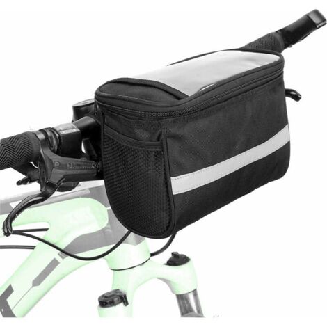 Sacoche de guidon de vélo - étanche - sac isotherme avec bandes réfléchissantes - téléphone portable,cartes ou système de navigation Compartiment en PVC - pour les voyages,le géocaching,le plein air e (1/5)