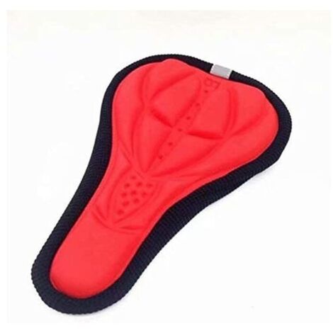 Paquet de 2 housses de siège de vélo de montagne, oreiller ventilé 3D, housse de siège confortable en Silicone, ensemble de coussins, accessoires de vélo (rouge) (1/4)